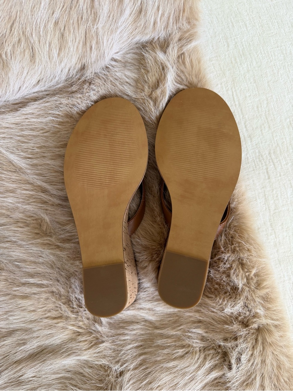 STEVE MADDEN PLAYING CORK TAN LEATHER SANDALS, SIZE 9 - Picture 4 of 5